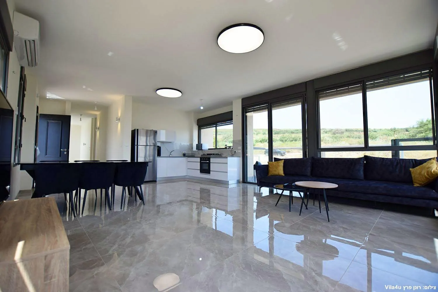Kinneret House – סלון ומטבח